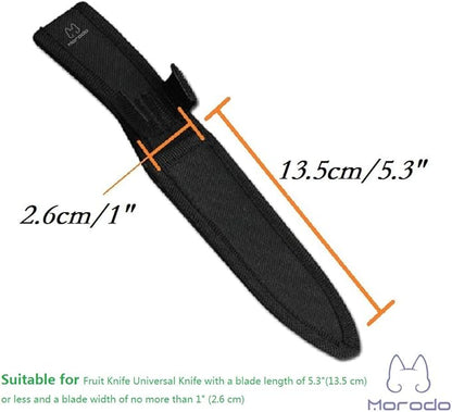 3.5"-5.3" Fruit Knife Universal Knife Scabbard Sheath (Black Nylon)