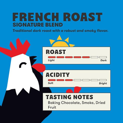 Peace Coffee French Roast, Ground Dark Roast, 12 oz, Pack of 3, Organic Fair Trade, Nutty, Bold Flavor, Shade Grown, Fresh Roasted