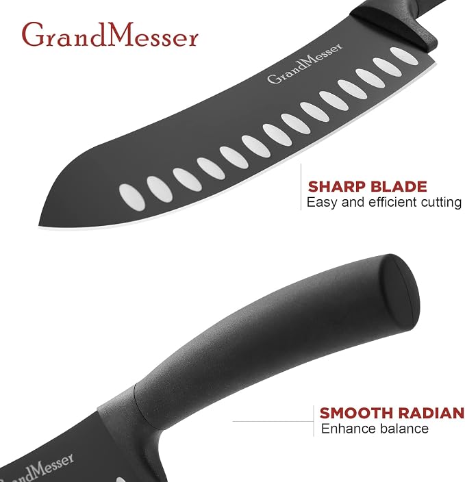 Butcher Breaking Knife, 7 inch Bullnose Knife, Black Titanium Nitride Coated, High Carbon German Stainless Steel, Ergonomic Non-slip Handle, with Gift Box