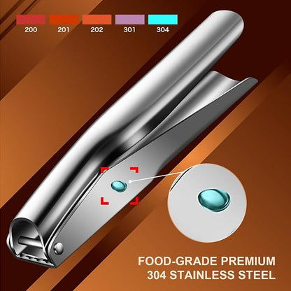 Garlic Press Stainless Steel, Garlic Crusher, Easy-Clean | 304 stainless steel, no peeling, ergonomic handles, dishwasher safe, 5 cm chamber
