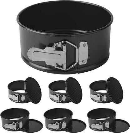 6 Pack 6 Inch Springform Pan for Baking, Nonstick Carbon Steel Cheesecake Pan with Removable Bottom, Leakproof Round Cake Pan for Mini Cheesecakes, Pizzas, Quiches