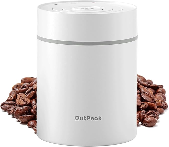 OUTPEAK Neo 2026 Auto Vacuum Coffee Canister, 0.5L for 4.6oz Coffee Beans, One-Button Operation, Small Airtight Coffee Canister with Scoop, Coffee Storage Container Stainless Steel (Champion's Choice)