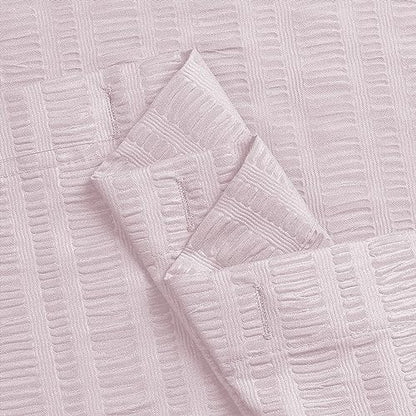 Aiyufeng Moga Pink Shower Curtain, Pink Bathroom Curtain with Textured, Embossed Fabric Shower Curtain, Hotel Quality Bathroom Shower Curtains, 72 x 72 Inches