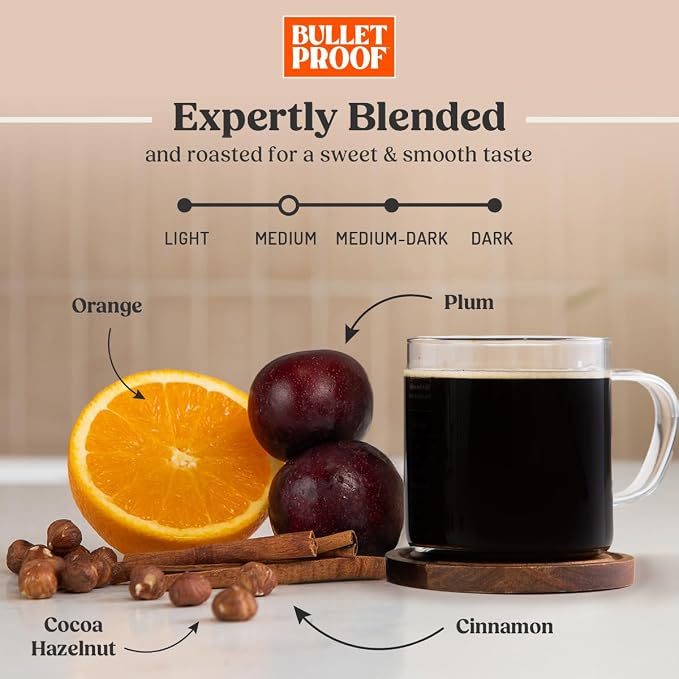 Bulletproof Original Medium Roast Ground Decaf Coffee, 12 Ounces, 100% Arabica Coffee, Clean Coffee Tested for Toxins