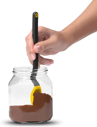 Dreamfarm Mini Supoon Non-Stick Sit-Up Silicone Scraping Cooking Spoon, Jar Scraper Measures 5ml Tsp - 8" Yellow