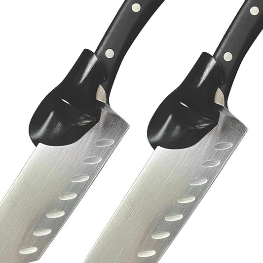 EverGrip Ergonomic Grip for Chef Knife & Kitchen Knives - Helper for Precise Cutting & Improved Cutting Comfort | Professional Cooking Knife Tool Accessory (2-Count)