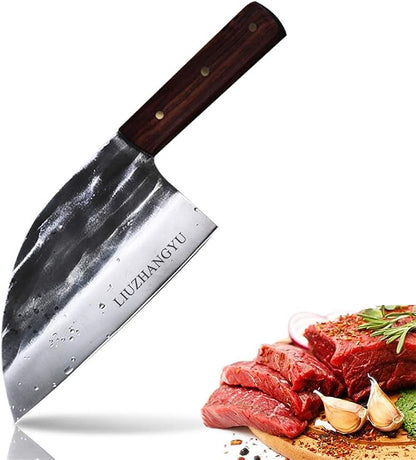 Ultra-Sharp Composite High Carbon Steel Handmade Forged Chef Knife and Vegetable Knife No-Slip Labor-saving Wooden Handle Chinese Knife