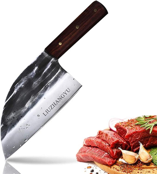 Ultra-Sharp Composite High Carbon Steel Handmade Forged Chef Knife and Vegetable Knife No-Slip Labor-saving Wooden Handle Chinese Knife