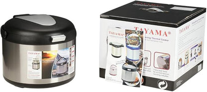 Tayama Stainless Steel Thermal Cooker,Black,5 Qt.