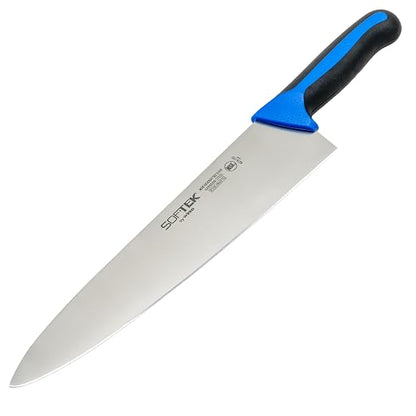 Sof-Tek, 10" Cook's Knife, Soft Grip Handle,Silver/Black/Blue