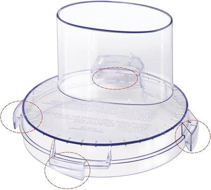 DLC-10 Series Work Bowl Cover 7-Cup DLC-117BGTXT-1 Food Processor Replacement Parts for Tritan Cuisinart,This Cover Features 4 Tabs On The Bottom Rim,Will Only Work With a Tritan Workbowl