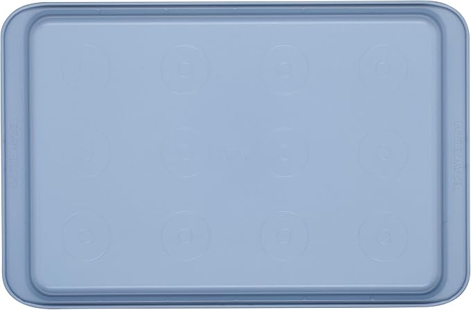 Farberware Easy Solutions Nonstick Bakeware Cookie Pan/Baking Sheet with Drop Zones and Portion Marks, 10 Inch x 15 Inch - Blue