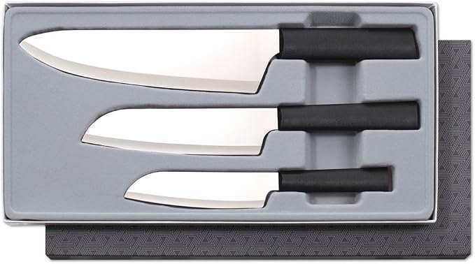 Rada Cutlery Chef Select Gift Set (G257), 3-Piece Knife Set, Stainless Steel Blades, Black Handle