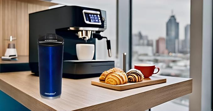 Travel Coffee Mug - 16 Oz. Stainless Steel Insulated Coffee Mug, Leak Proof Tumbler w/Dishwasher Safe Lid, Double Wall Travel Coffee Cup, Reusable Insulated Tumbler for Hot & Cold Beverages