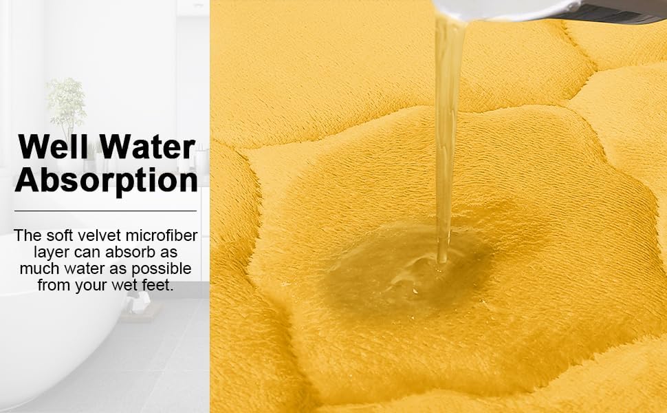 OLANLY Memory Foam Bath Mat Rug 70x24, Ultra Soft Bathroom Rugs, Yellow
