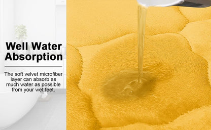 OLANLY Memory Foam Bath Mat Rug 70x24, Ultra Soft Bathroom Rugs, Yellow
