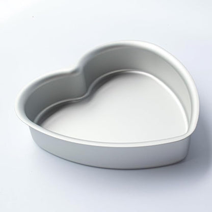 6 x 2 Inch Heart Shaped Cake Pans Set of 2, Aluminum Heart Cake Tin, Baking Cake Pan for Wedding, Party, Family Occasions, Chocolate, Bread. (Heart, 8 × 2 Inch,Set of 3)