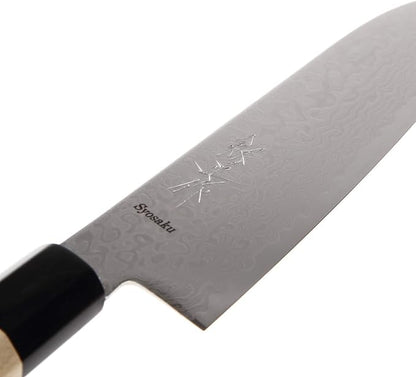 Japanese Multi Purpose Chef Knife Damascus ZA18 69 Layer Octagonal Magnolia Wood Handle, Santoku 7-inch (180mm)