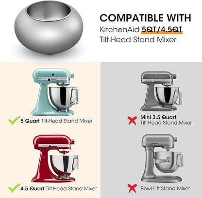 Aieve Snack Coater Compatible with KitchenAid Tilt-Head Stand Mixer, Chocolate Coating Attachment for Freeze-Dried Strawberries,Almonds,Pistachios & Nuts, Home & Commercial Use,Gift for Father's Day