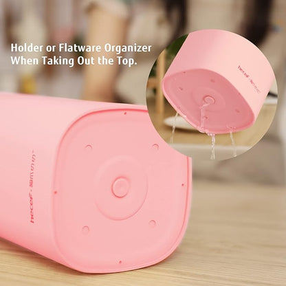 hecef Cute Kitchen Knife Set, Dishwasher Safe, 5-piece Non-Stcik Knives Set with Detachable Block and Scissors,Sharp for Chopping, Slicing, Dicing and Cutting (Pink)
