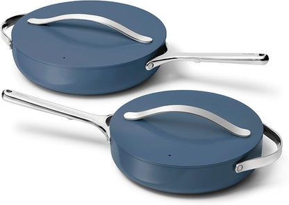 Caraway 10in (3qt) Saute Pan + 12in (4.5qt) Saute Pan Duo Navy