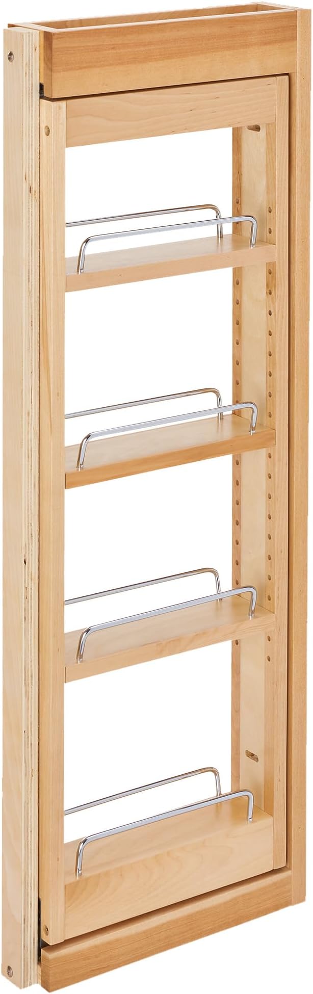 Rev-A-Shelf Kitchen Cabinet Pullout Wall Filler Wooden Organizer Slide Out Pantry Storage w/Soft-Close in Multiple Sizes, 3 x 33 in, 432-WFBBSC33-3C
