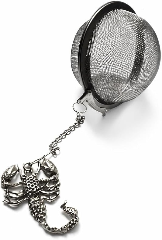 Lobster Tea Infuser with Chain Charm for Brewing Loose Dried Leaves - Fun Beach Theme Gift