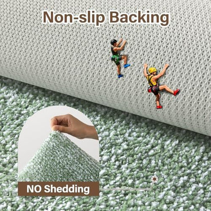 36x24 Large Bathroom Rugs Non Slip Washable, Soft Absorbent Bath Mat Green