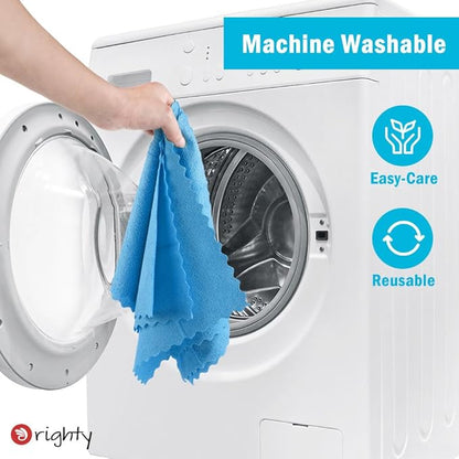Orighty Cleaning Cloths Bulk, 150 Pack Shop Rags Reusable, Multi-Purpose Shop Towels for Cars, Microfiber Cleaning Rags for Automotive, Mechanic, Kitchen, Lint Free Towels 12x12 Inch, Blue