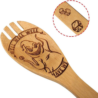 Halloween Idea Utensil Burned Wooden Spoons Set House Warming Wedding Present Slotted Spoon 5 Piece SpoonSet