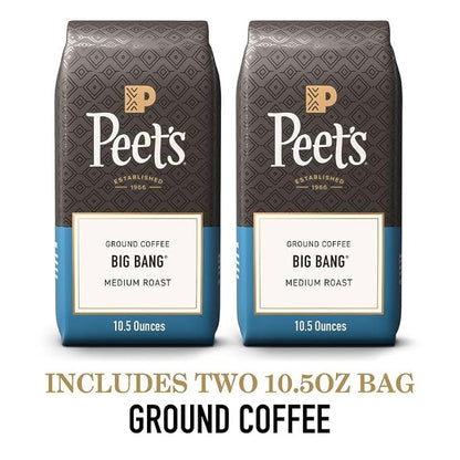Peet's Coffee, Medium Roast Ground Coffee - Big Bang 10.5 Ounce Bag (Pack of 2)