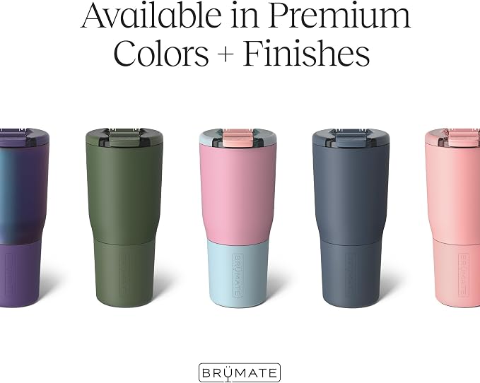 BrüMate Nav 25oz 100% Leak Proof Insulated Travel Tumbler with Magnetic BevLock™ Lid - Double Wall Cup-Holder Friendly Stainless Steel Mug (Blue Agave)