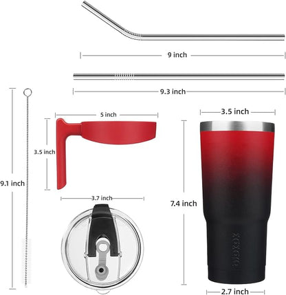 BJPKPK 20oz Stainless Steel Double Wall Insulated Tumbler With Handle And Straw Lid,Blood Moon