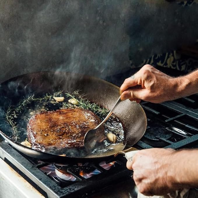 Matfer Bourgeat Black Carbon Steel Frying Pan, 14 3/8"