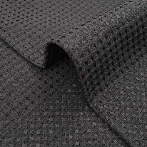 River Dream Waffle No Hook Shower Curtain with Liner,Graphite Grey,54x80
