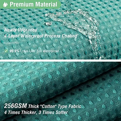 Dynamene Waffle Shower Curtain 256GSM Heavy Duty Fabric 72x72 Seaweed Green