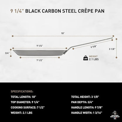 Matfer Bourgeat Black Carbon Steel Crêpe Pan, 9 1/4"