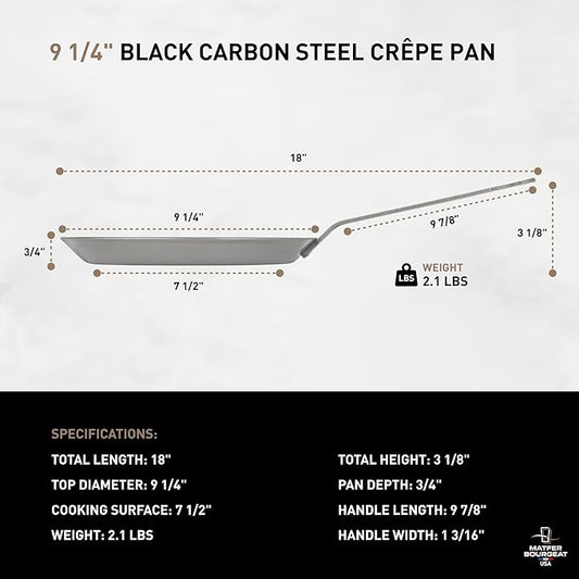 Matfer Bourgeat Black Carbon Steel Crêpe Pan, 9 1/4"