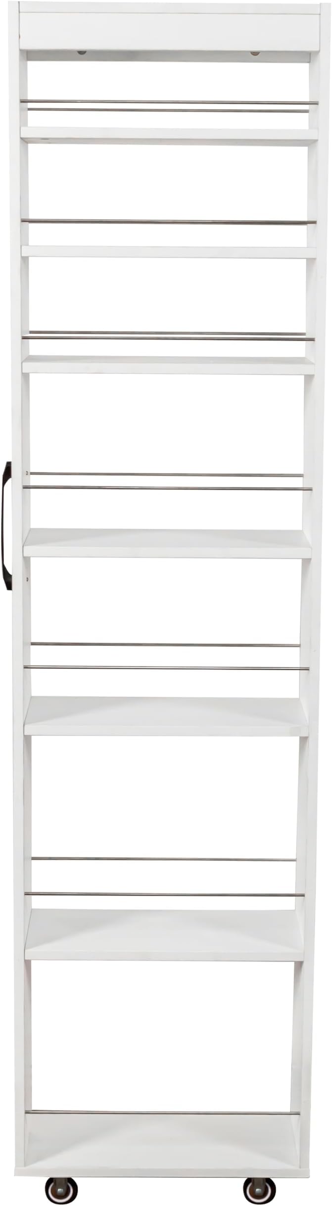 7 Tier Pull Out Cabinet Organizer, Pull Out Spice Rack, Rolling Kitchen Pantry Storage Cabinet, Open Shelf for Kitchen, Narrow Spaces, Wood Spice Rack Next to Fridge, White