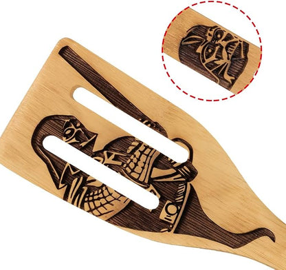 Star War Burned Wooden Spoons Utensil Set Gift Idea Cooking Serving Utensils Natural Bamboo Kitchen House Warming Presents Slotted Spoon 5 Piece