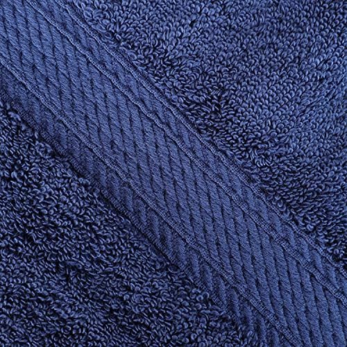 SUPERIOR Egyptian Cotton Ultra Plush & Absorbent, 8 Piece Set, Navy Blue