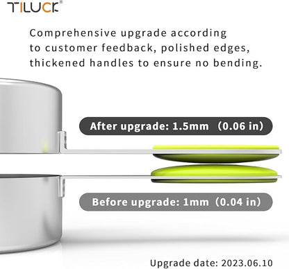 TILUCK measuring cups and magnetic measuring spoons set, stainless steel measuring cups, 6 double-sided stainless steel measuring spoons & 1 leveler (14)