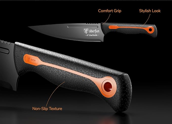 Knife Block Set, 15 PCS Dishwasher Safe Kitchen Knife Set, Non-slip | Razor-Sharp knives set with sharpener, High Carbon Stainless Steel, Ergonomic Handle, Elegant Box for Her Women Dad Father