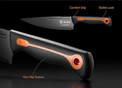 Knife Block Set, 15 PCS Dishwasher Safe Kitchen Knife Set, Non-slip | Razor-Sharp knives set with sharpener, High Carbon Stainless Steel, Ergonomic Handle, Elegant Box for Her Women Dad Father