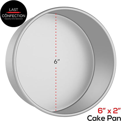 Last Confection 6" x 2" Round Cake Pan, Anodized Aluminum Cake Pan Baking Tin Mold, Professional Bakeware