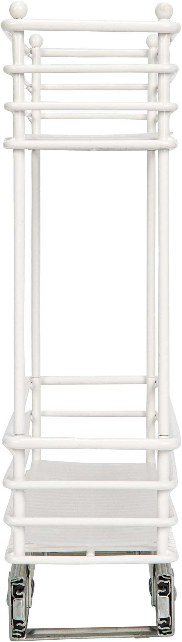 Household Essentials White Steel Artisan Organizer with Plastic Liners, 2-Tier Pull-Out