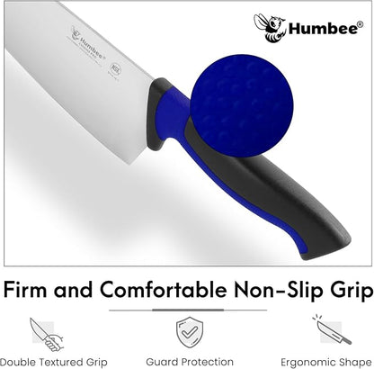 10-Inch Chef Knife, NSF Certified Razor-Sharp High Carbon Stainless Steel Blade – Ergonomic Color Coded Handle, Non-Slip Grip Kitchen Knife, DT-10 Series, Blue