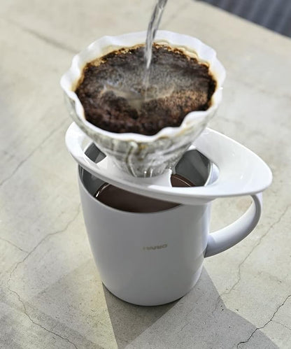 HARIO V60 VDGR-01-B Heat Resistant Glass Transparent Dripper, 01, For 1 to 2 Cups, Black, Made in Japan