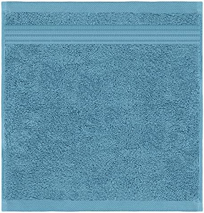 American Veteran Towel, 100% Cotton Turkish Washcloths for Bathroom Essentials 4 Pack, Soft Absorbent Wash Cloths Quick Drying Small Towels Washrags, Sky Blue