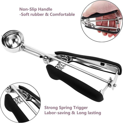 Cookie Scoop, 18/8 Stainless Steel Cookie Scooper, Cookie Scoops for Baking, 2Tsp/10ml/ 0.34oz Tbsp Cookie Dough Scoop, Ice Cream Scooper with Trigger Release, Cookie Scooper for Baking(#100/30mm)